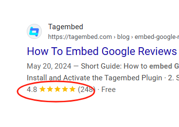 嵌入Google星级评论徽章